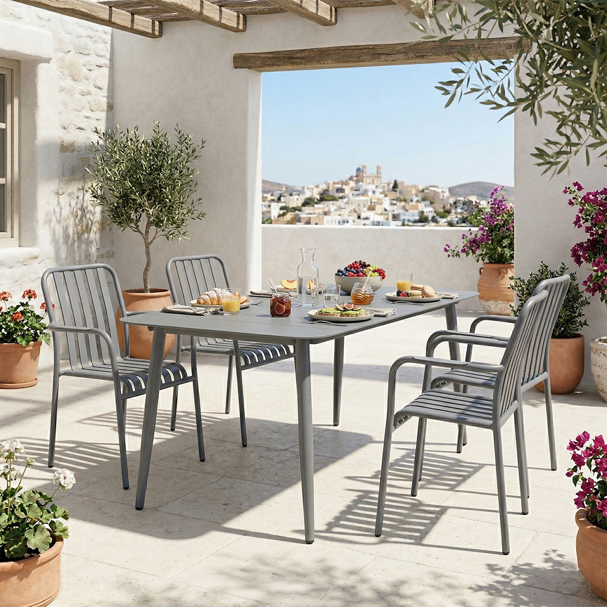 Set dining exterior Heven Vista, 5 piese, 150x80x72 cm - Antracit
