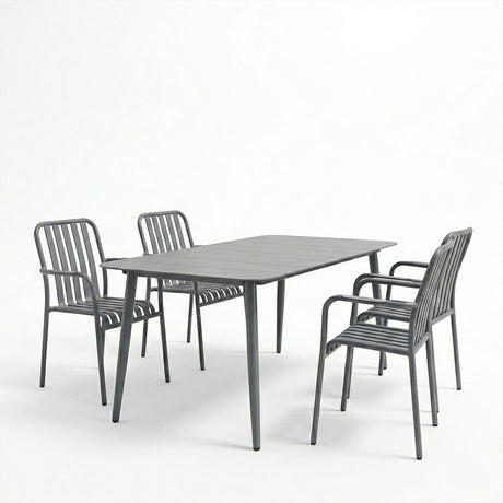 Set dining Heven Vista set 5 piese antracit aluminiu, 150x80x72 cm