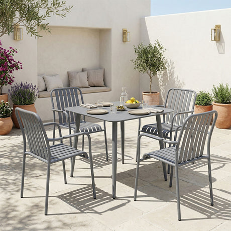 Set dining Heven Vista set 5 piese antracit aluminiu, 80x80x72 cm
