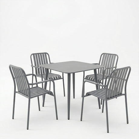 Set dining Heven Vista set 5 piese antracit aluminiu, 80x80x72 cm