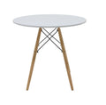 Set dining Julita-Gaston, 5 piese, Gri-Alb-Natural, 80x80x73 cm, foto produs