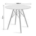 Set dining Julita-Gaston, 5 piese, Gri-Alb-Natural, 80x80x73 cm, foto produs 7