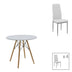 Masa Cu Scaune Set dining Julita-Parker, 5 piese, Alb-Natural, 80x80x73 cm