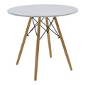 Set dining Julita-Parker, 5 piese, Alb-Natural, 80x80x73 cm, foto produs