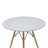 Set dining Julita-Parker, 5 piese, Alb-Natural, 80x80x73 cm