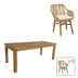 Masa Cu Scaune Set dining Kalie-Wooly, 7 piese, Bej-Natural, 220x90x75 cm