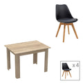 Masa Cu Scaune Set dining Manka-Gaston, 5 piese, Sonoma-Negru, 110x80x77 cm