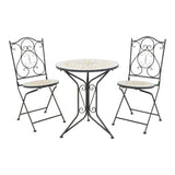 Set dining Sellis, 3 piese, Mozaic, Negru, 60x60x70 cm