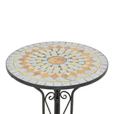 Set dining Sellis, 3 piese, Mozaic, Negru, 60x60x70 cm