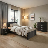 Set Dormitor Athos cu Pat, Wenge, 90x190 cm