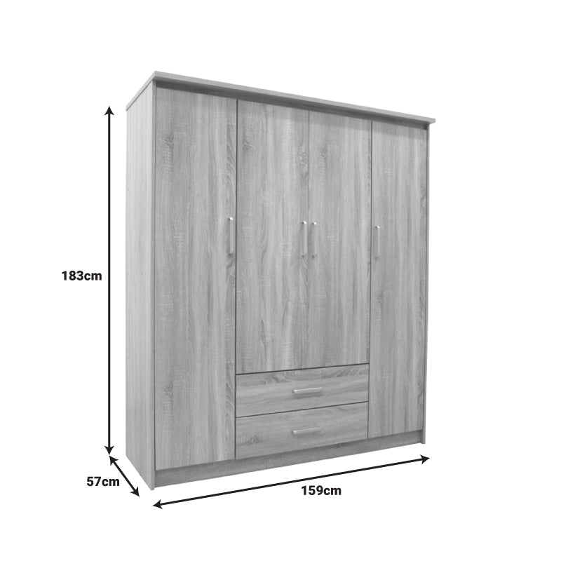 Set dormitor Olympus Sonoma, Lemn, Set 4 piese, Pat 120x200 cm