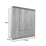 Set dormitor Olympus Sonoma, Lemn, Set 4 piese, Pat 120x200 cm