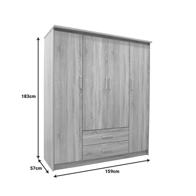 Set Dormitor cu Pat 120x200 cm Olympus Sonoma, Lemn, Set: 4 piese, foto produs 6