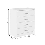 Set dormitor Olympus White, Lemn, Set 4 piese, Pat 140x200 cm