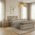 Set dormitor cu pat Olympus Sonoma, lemn, 120x200 cm, set 3 piese