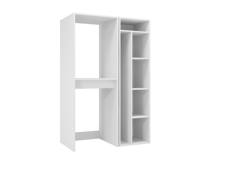 Set Dulap Baie pentru Masina de spalat, uscator si masa de calcat, Miranda , Alb, 71x194x69 - 54 x 194 x 52 cm