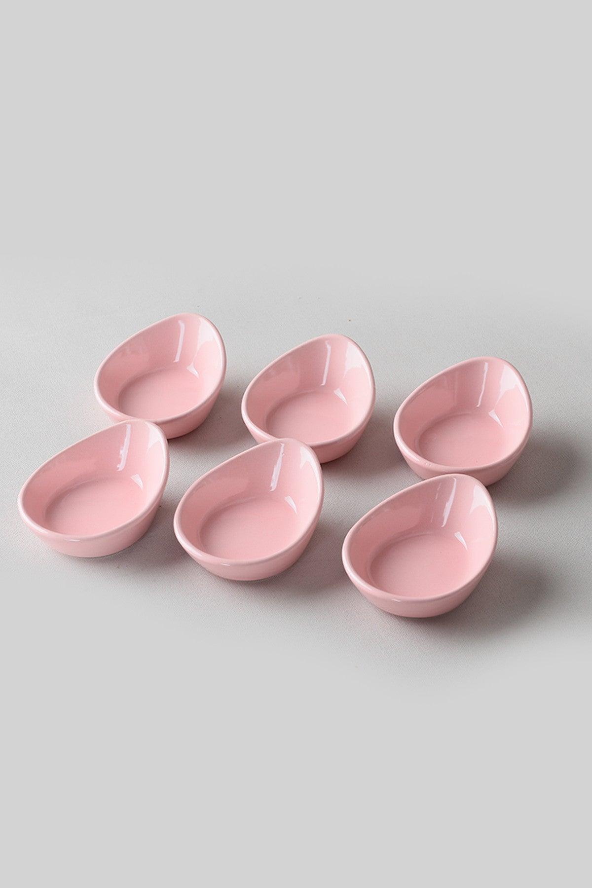 Set farfurii cu sos Sauce Plate Set Mini Gondola Light Pink Snack / Sauce 8 Cm 6 Pieces, Roz, 17x9x12 cm