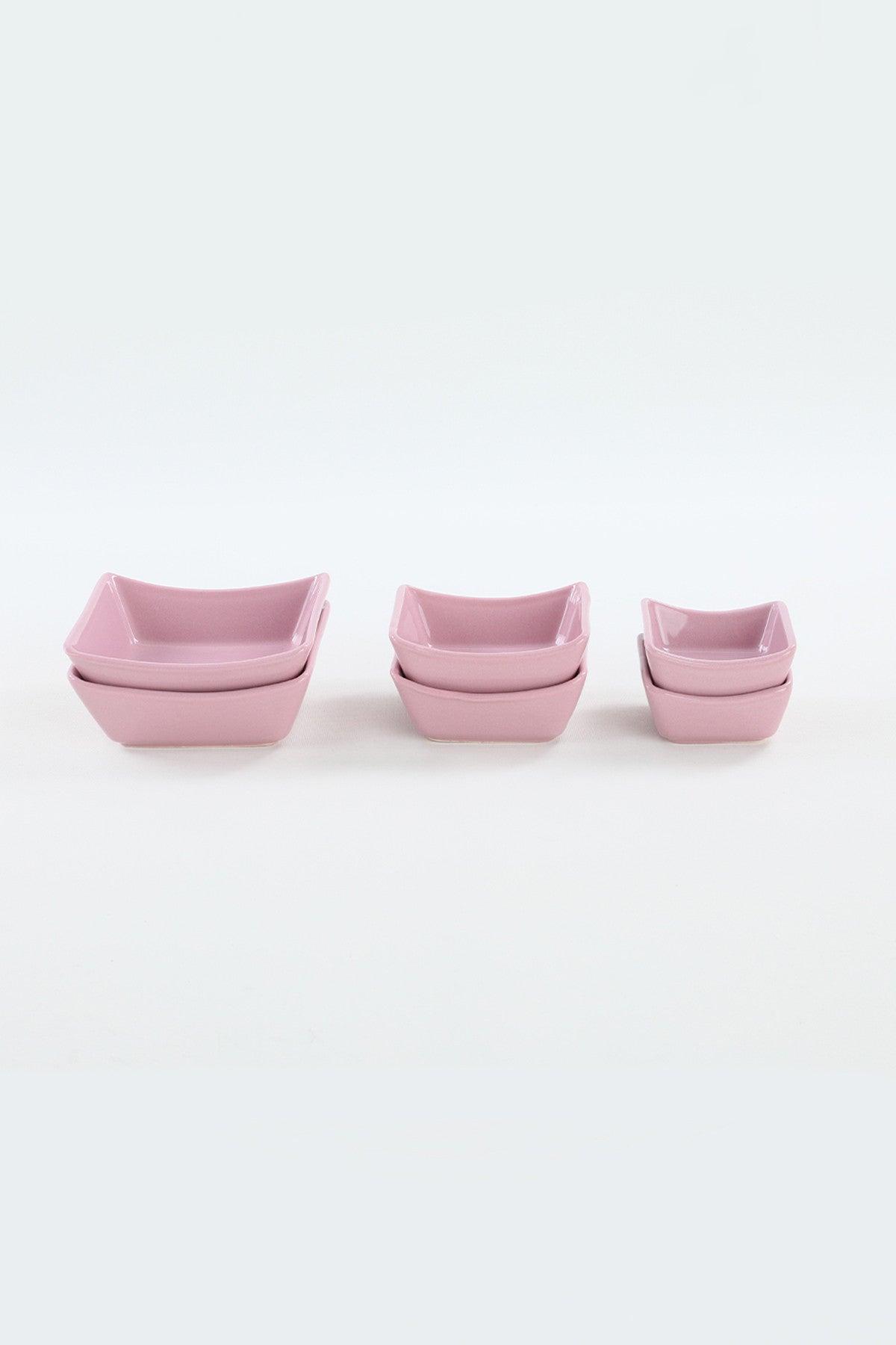 Set farfurii cu sos Sauce Plate Set Violet Sandal Snack / Sauce Bowl 8/10/12 Cm 6 Pieces, Roșu, 20x20x20 cm