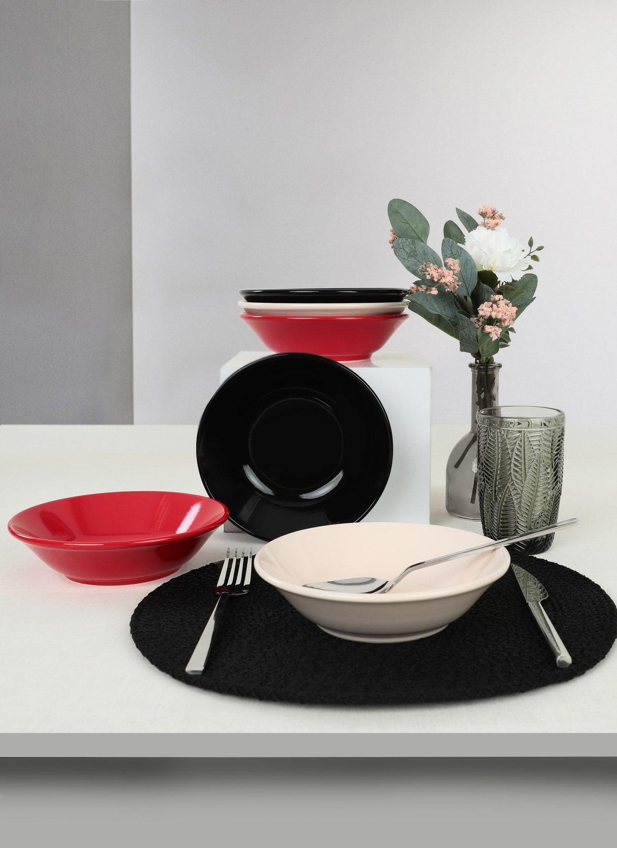 Set farfurii, Multicolor, 18 cm