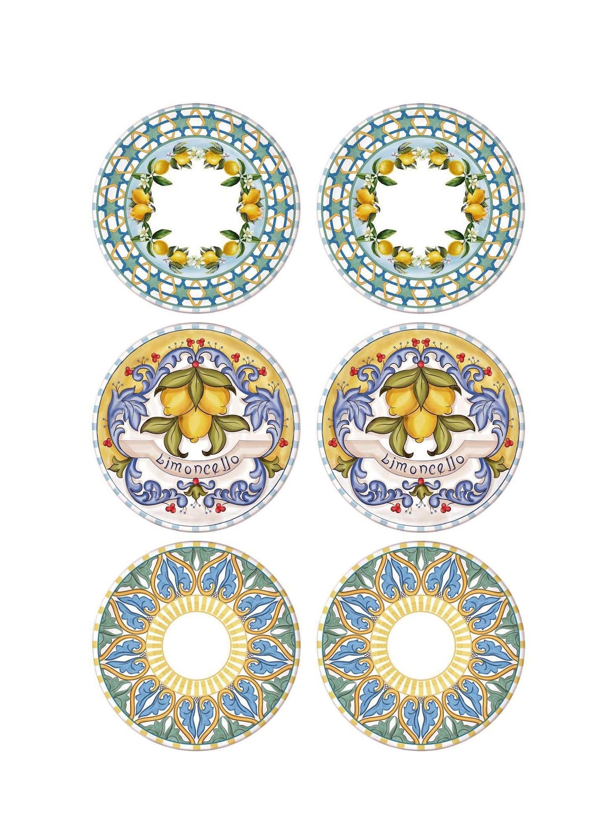 Set farfurii, Multicolor, 19 cm