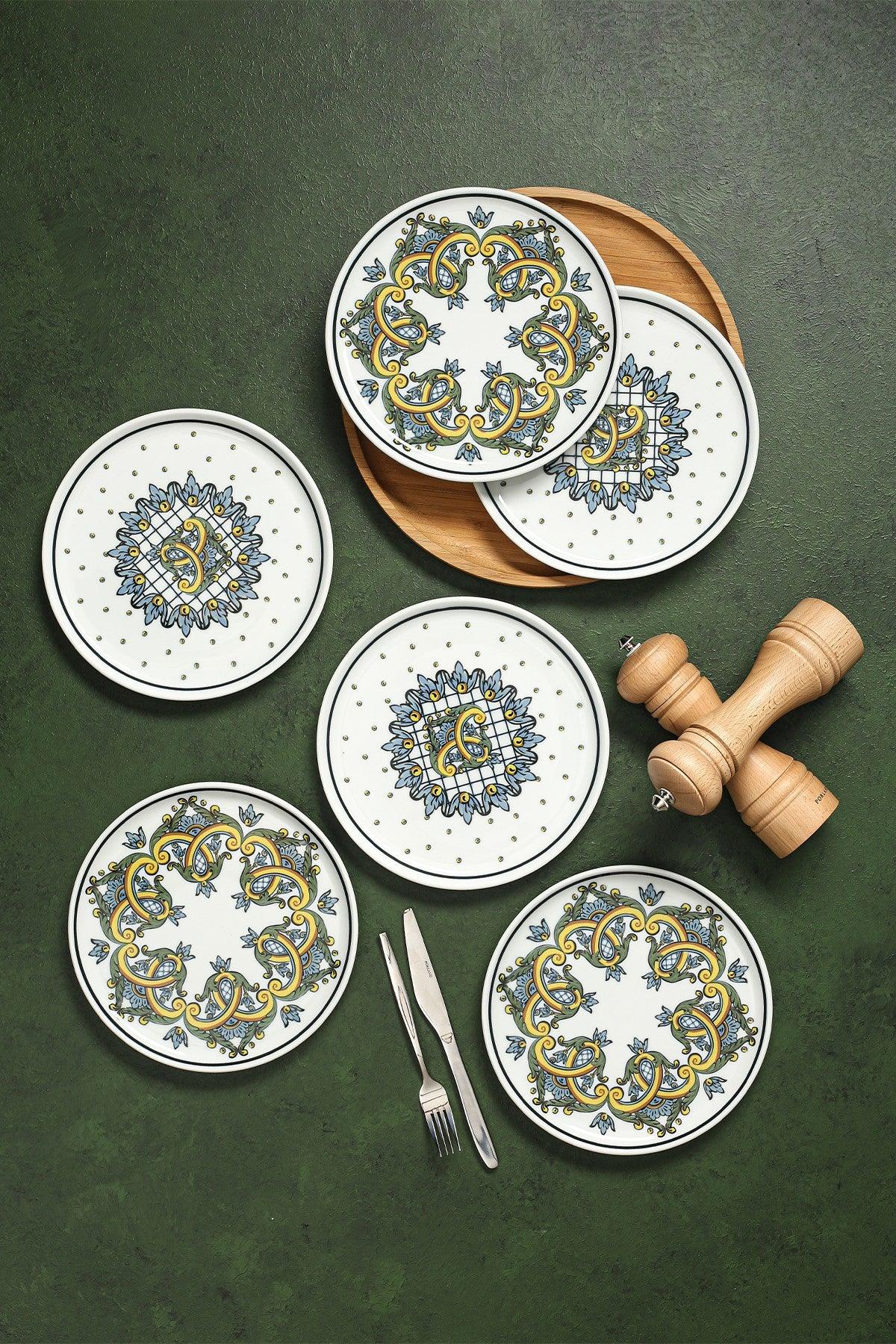 Set farfurii pentru desert   Sepal, Multicolor, 21x10x21 cm