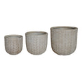 Jardiniere Set Ghivece Ceramice Kallena, Gri-Bej, Diverse - Set de 3 Bucăți
