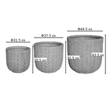 Set Ghivece Ceramice Kallena, Gri-Bej, Diverse - Set de 3 Bucăți, 45x45x44 cm