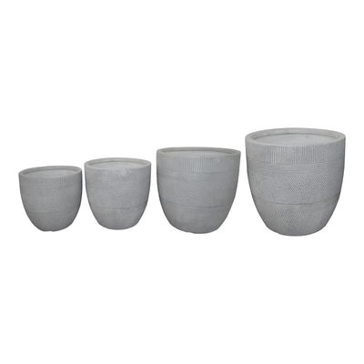 Jardiniere Set ghivece Verveta, Ceramică, Gri, diverse, 4 piese