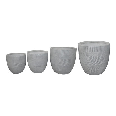 Set ghivece Verveta, Ceramică, diverse, 4 piese, Gri, 45x45x44 cm