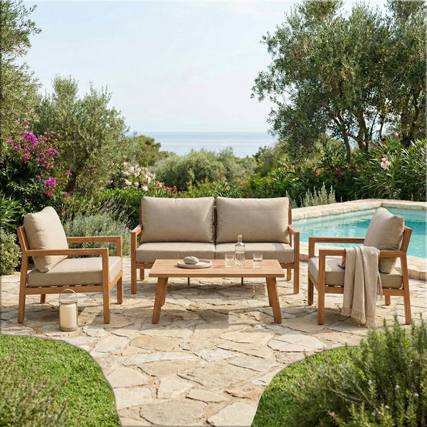 Set gradina Andasio, Gri - Natural, 164x83x70 cm