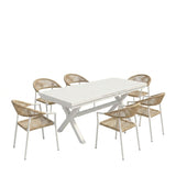 Set gradina Dagyn Ammos, Aluminiu, Alb, 240x90x76 cm