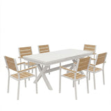Set gradina Dagyn Breze, Placaj, Alb, 240x90x76 cm