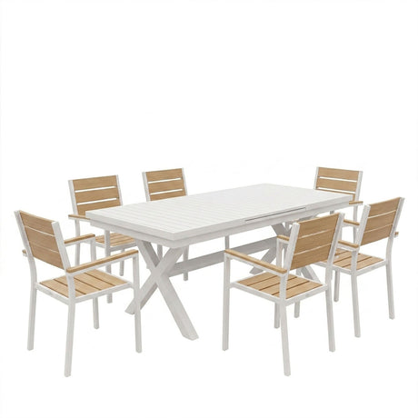 Set gradina Dagyn Breze, Placaj, Alb, 240x90x76 cm
