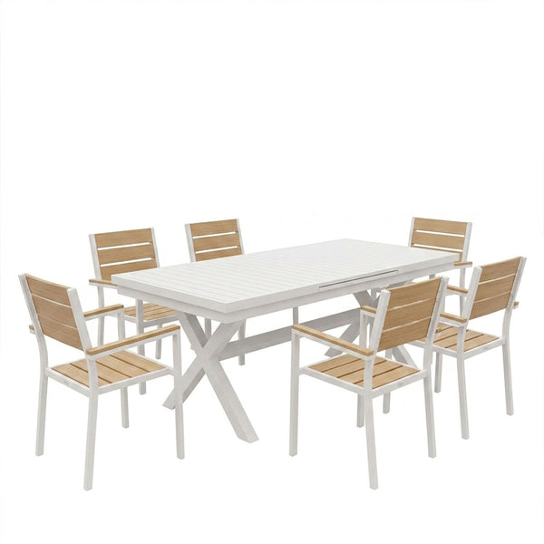 Set gradina Dagyn Breze, Placaj, Alb, 240x90x76 cm