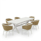 Set gradina Dagyn Noevo, Metal, Alb, 240x90x76 cm