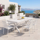 Set gradina Dagyn Vista, Aluminiu, Alb, 240x90x76 cm