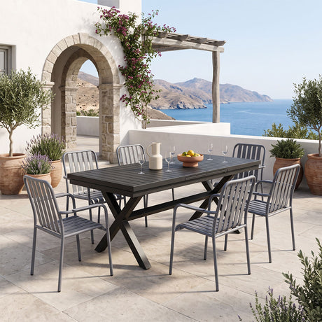 Set gradina Dagyn Vista, Metal, Antracit, 240x90x76 cm