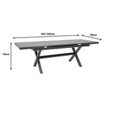 Set gradina Dagyn Vista, Metal, Antracit, 240x90x76 cm