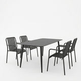 Set dining exterior Heven Vista, 5 piese, 150x80x72 cm - Negru