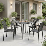 Set dining exterior Heven Vista, 5 piese, 80x80x72 cm - Negru