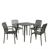 Set dining exterior Heven Vista, 5 piese, 80x80x72 cm - Negru