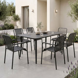 Set dining exterior Heven Vista, 7 piese, 120x70x72 cm - Negru