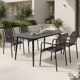 Set dining exterior Heven Vista, 5 piese, 120x70x72 cm - Negru