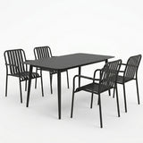 Set dining exterior Heven Vista, 5 piese, 120x70x72 cm - Negru
