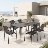 Set dining exterior Heven Vista, 7 piese, 150x80x72 cm - Negru