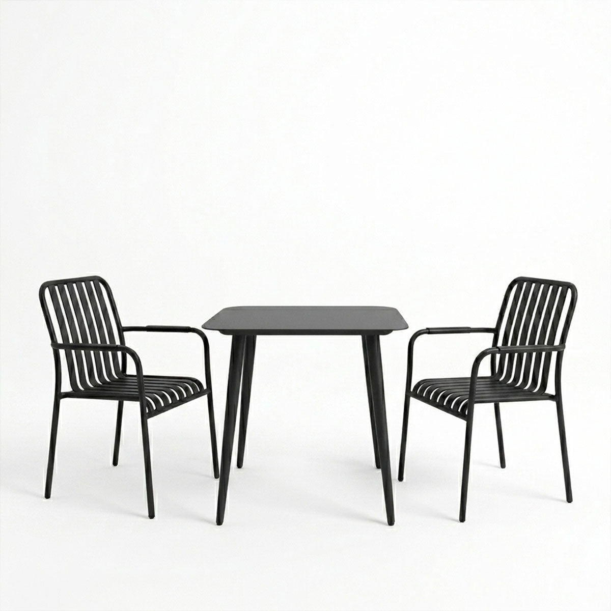 Set dining exterior Heven Vista, 3 piese, 80x80x72 cm - Negru
