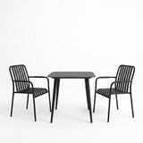 Set dining exterior Heven Vista, 3 piese, 80x80x72 cm - Negru