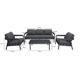 Set gradina Marlena outdoor lounge, Gri inchis - Gri, 212x82x64 cm