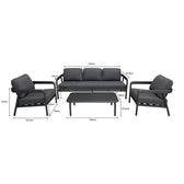 Set gradina Marlena outdoor lounge, Gri inchis-Gri Pakoworld, detaliu material si proportii, Set Gradina, culoare Gri inchis-Gri