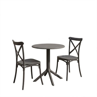 Set gradina Mercon-Crossie, 3 piese, Polipropilena, Antracit, D60x75 cm, imagine ambient